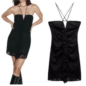 Zara Lace & Ruffle Mini Dress